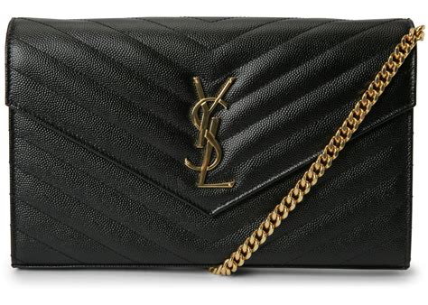 ysl monogram chain wallet size|YSL monogram quilted wallet.